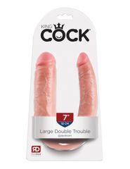 King Cock U-Shaped Large Double Trouble 18 cm - Διπλό Ρεαλιστικό Ομοίωμα Πέους