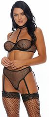 Forplay - Caught My Heart choker lingerie set - Black