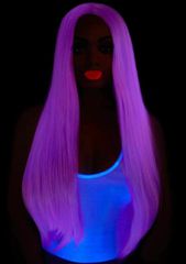 Long straight center part wig - Lavender