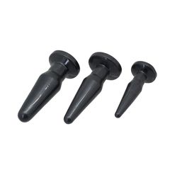 Timeless Anal Plugs 3 pcs black-thumb-1