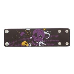 Multicolour Skull Print on Black PU Bracelets-thumb-2