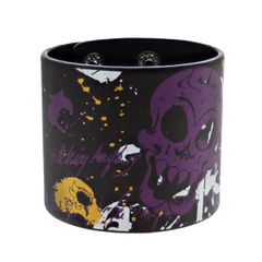 Multicolour Skull Print on Black PU Bracelets-thumb-1