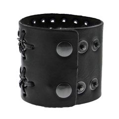 2-Row Chain Black PU Bracelet
