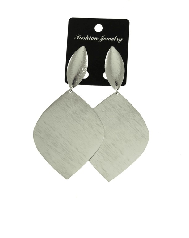 Silver Oval Disc Earrings