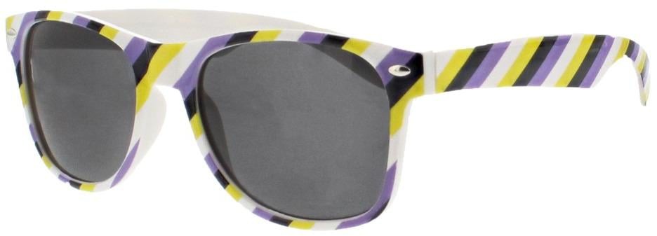 Non-Binary Coloured Striped Sunglasses
