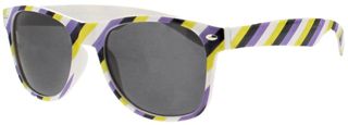 Non-Binary Coloured Striped Sunglasses
