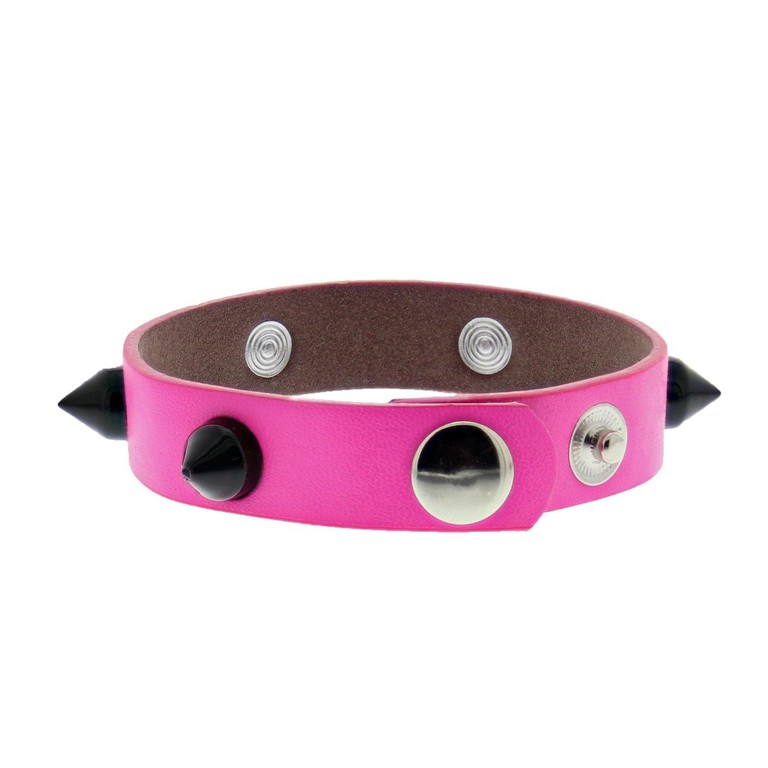 Neon Pink Conical Studded Bracelet