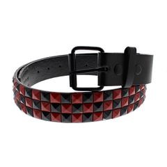 Black & Red Chessboard 3-Row Pyramid Belts
