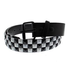 Black & White Chessboard 3-Row Pyramid Belts