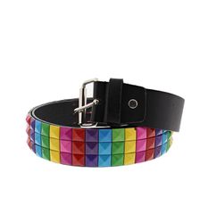 Rainbow 3-Row Chessboard Pyramid Belts
