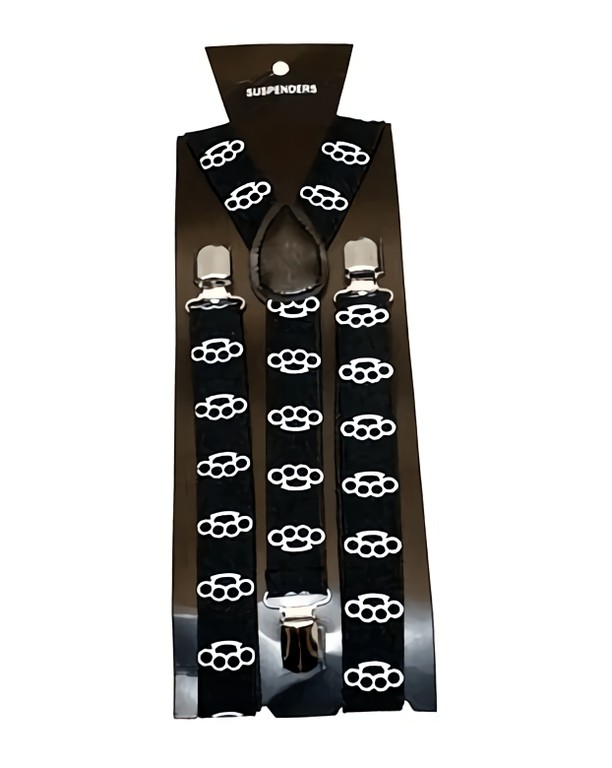 White Knuckledusters on Black 2.5cm Braces
