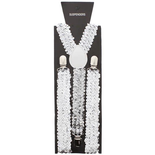 Silver 2.5cm Sequin Braces
