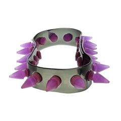 Alter Ego UV Black Necklace / Chocker With Purple Spikes