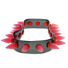 Alter Ego UV Black Necklace / Chocker With Pink Spikes