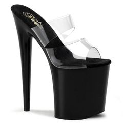 Platform High Heels FLAMINGO-802 - Clear/Black
