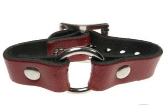 HANDMADE ROW SMALL RING JOIN LEATHER WRISTBAND - RED