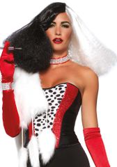 Diva disco wig- Black / White