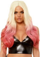 Leg Avenue - Beachy waves long ombre wig - Blond / Pink