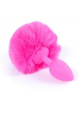 Butt Plug Silicon Bunny Tail - Pink Pom Pom-thumb-3