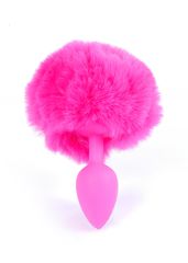 Butt Plug Silicon Bunny Tail - Pink Pom Pom-thumb-4