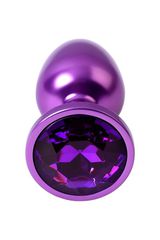 Purple anal plug Metal with purple round-shaped gem