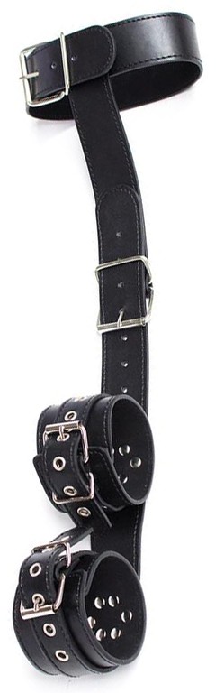 FETISH ADDICT COLLAR WITH RESTRAINTS ADJUSTABLE BLACK