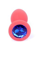 Plug-Jewellery Red Silicon PLUG Small- Blue Diamond-thumb-1
