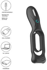 N0. 88 - Vibrating Rechargeable Cock Ring - Black-thumb-2
