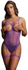 Open-cup strappy teddy - Purple