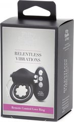 Relentless Vibrations Remote Control Love Ring - Black/Silver-thumb-1
