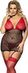 YAMMY black-red chemise Plus Size
