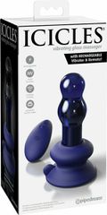 Pipedream Icicles No83 Vibrating Glass Massager Blue-thumb-1