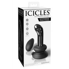 Pipedream Icicles No. 84 Vibrating Glass Black-thumb-4