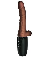 7.5" Thrusting Cock with Balls Brown-thumb-3