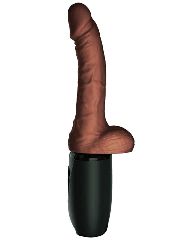 7.5" Thrusting Cock with Balls Brown-thumb-2