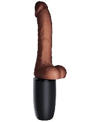 7.5" Thrusting Cock with Balls Brown-thumb-4
