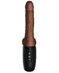 7.5" Thrusting Cock with Balls Brown