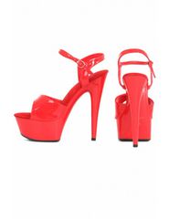 Red Patent Pump Sandals-thumb-1