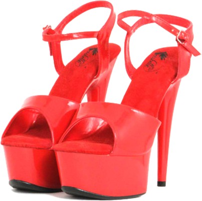 Red Patent Pump Sandals