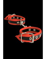 Leatherlook Black-Red handcuffs