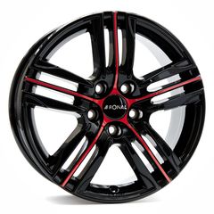 RONAL R57 7.5x18" ET45 Gloss Black / Red (Mercedes Vito) 