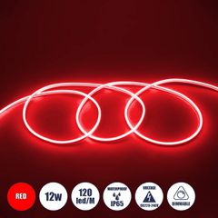 GLOBOSTAR® NEOVALE 70573 Ταινία Neon Flex LED 12W/m 600lm/m 120° DC 220-240V Αδιάβροχο IP65 120 x SMD2835 Chip/m Κόκκινο Dimmable - Μ100 x Π0.8 x Υ1.6cm - 3 Χρόνια Εγγύηση