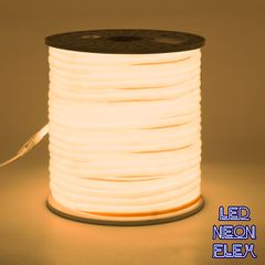 GloboStar® 70592 TUBE 360° Degree Neon Flex Epistar LED SMD 2835 1m 12W/m 120LED/m 840lm/m 360° DC 230V Αδιάβροχη IP68 Θερμό Λευκό 2700K Dimmable