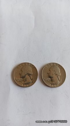 Quarter Sent coin 1965 & 1967