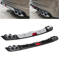 Πίσω diffuser racing design με σχέδιο 4 εξάτμισης Ασημί