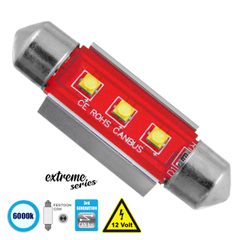 GloboStar® C5W 81326 Λάμπα Αυτοκίνητου 39mm FESTOON 3rd Generation Can-Bus Extreme Series LED 3 CREE XBD 7.5W 1058lm 120° DC 12V IP20 Ψυχρό Λευκό 6000K