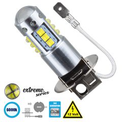 GLOBOSTAR® H3 81434 Λάμπα H3 CANbus LED 15W 1850lm 360° DC 12V IP20 Ψυχρό Λευκό 6000K - 16 x CREE XBD Chip - Μ2.2 x Π2.2 x Υ4.4cm - 1 Χρόνο Εγγύηση