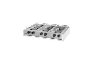 Εξαπλή Επιτραπέζια Εστία Αερίου Από Μαντέμι 42kW 120x70x25cm Vimitex 206-S EuroChef