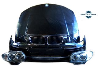 BMW 1' E81/E82/E87/E87 LCI/E88 (2007-2012), Μούρη κομπλέ, με φανάρια xenon, προφυλακτήρα με πλυστικές, καπό και μετόπη με ψυγεία