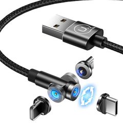 USAMS μαγνητικό καλώδιο φόρτισης U59 MAGNETIC Charging Cable USB-Lighting 1m Black